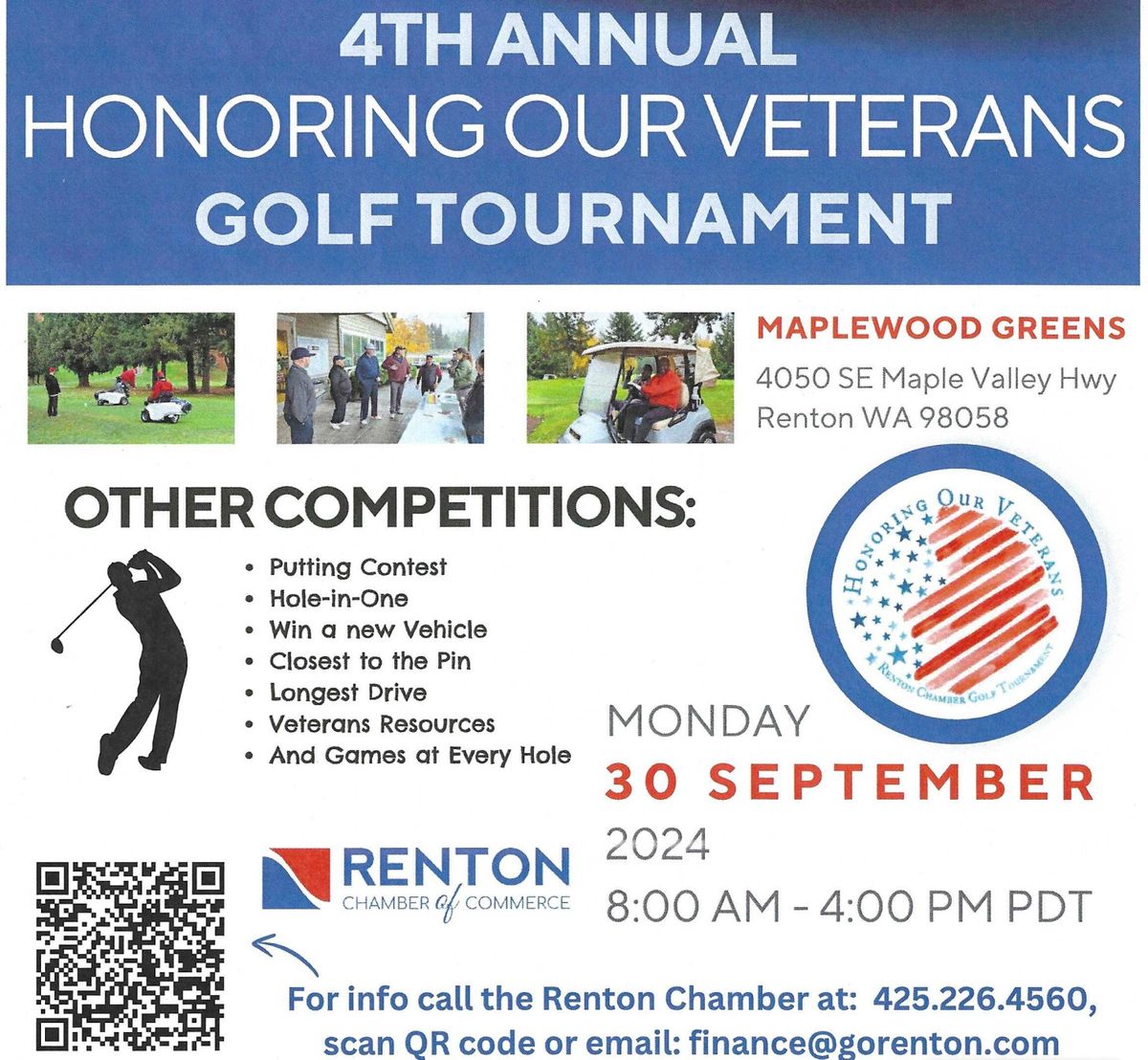 4th Annual Renton Chamber of Commerce Veterans Golf Tournament