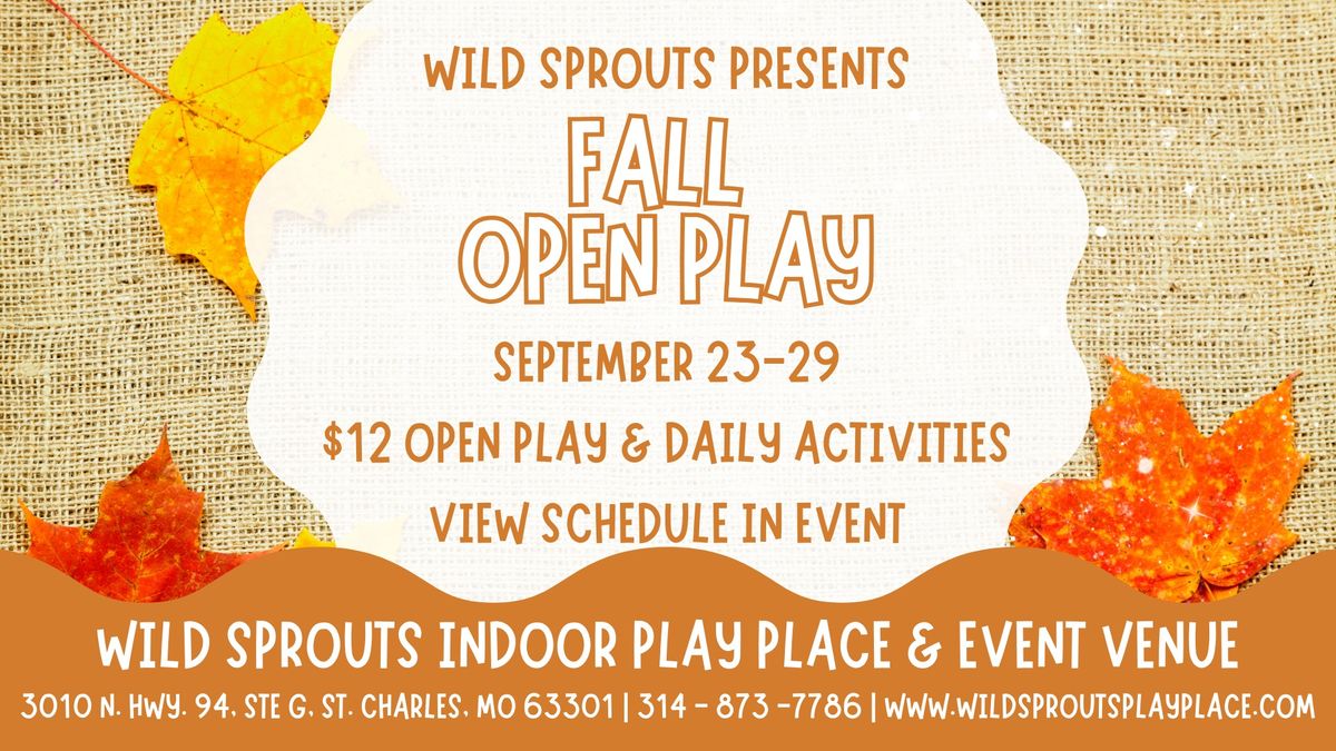 Fall Themed Open Play at Wild Sprouts