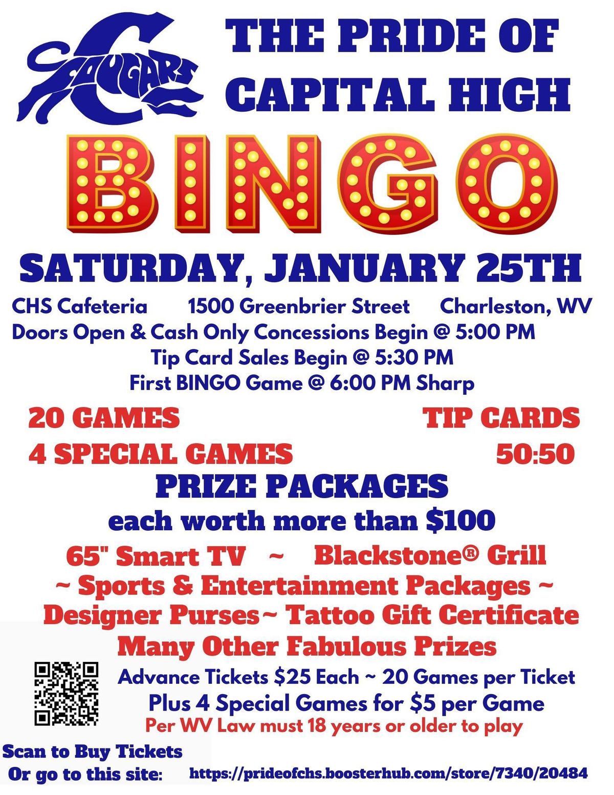 2025 Pride of Capital High Band Bingo Fundraiser