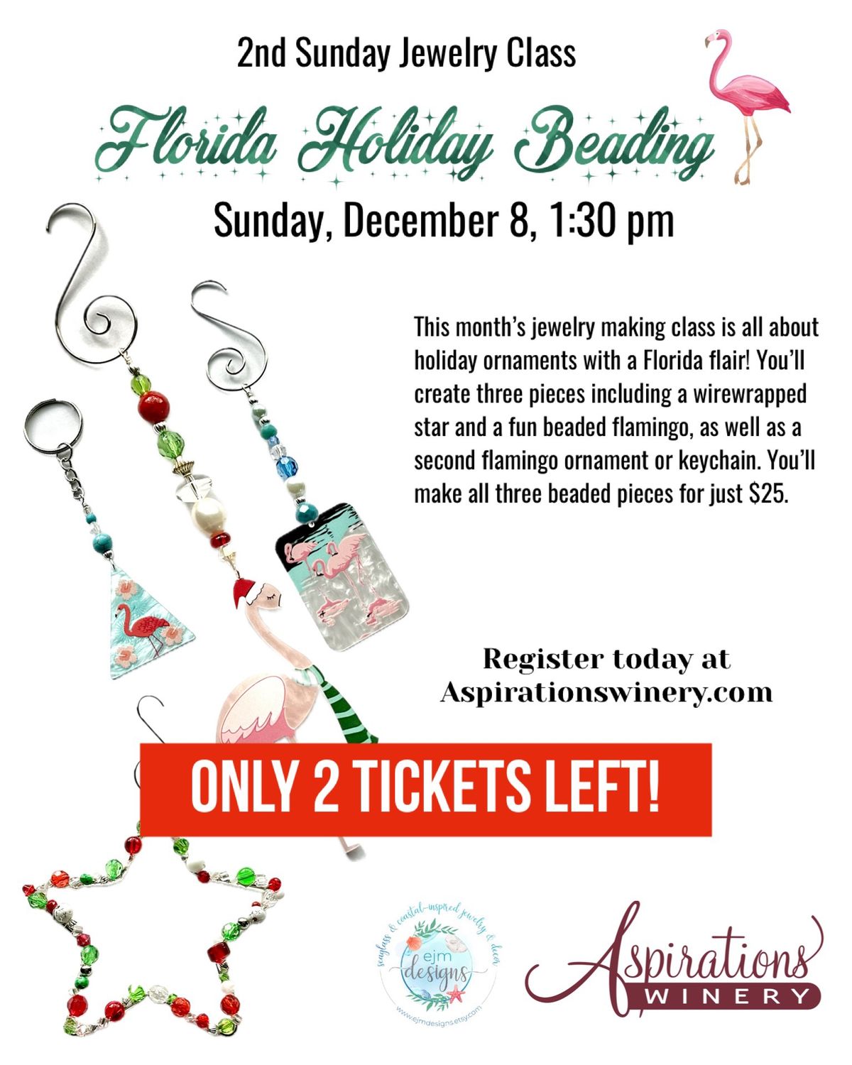 Holiday Ornaments Class with Elizabeth of EJM Designs