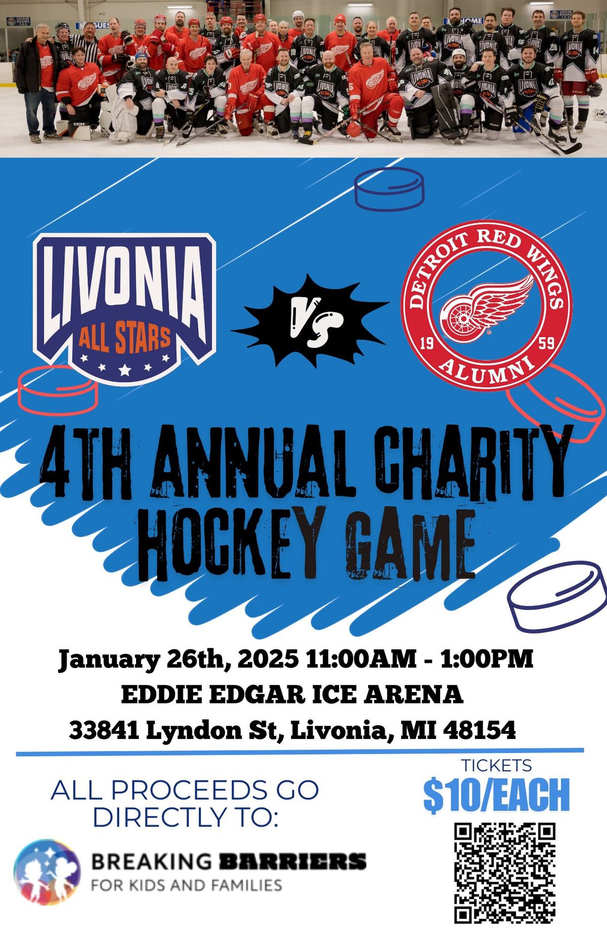 4th Annual Livonia All-Stars vs. Detroit Red Wing Alumni game