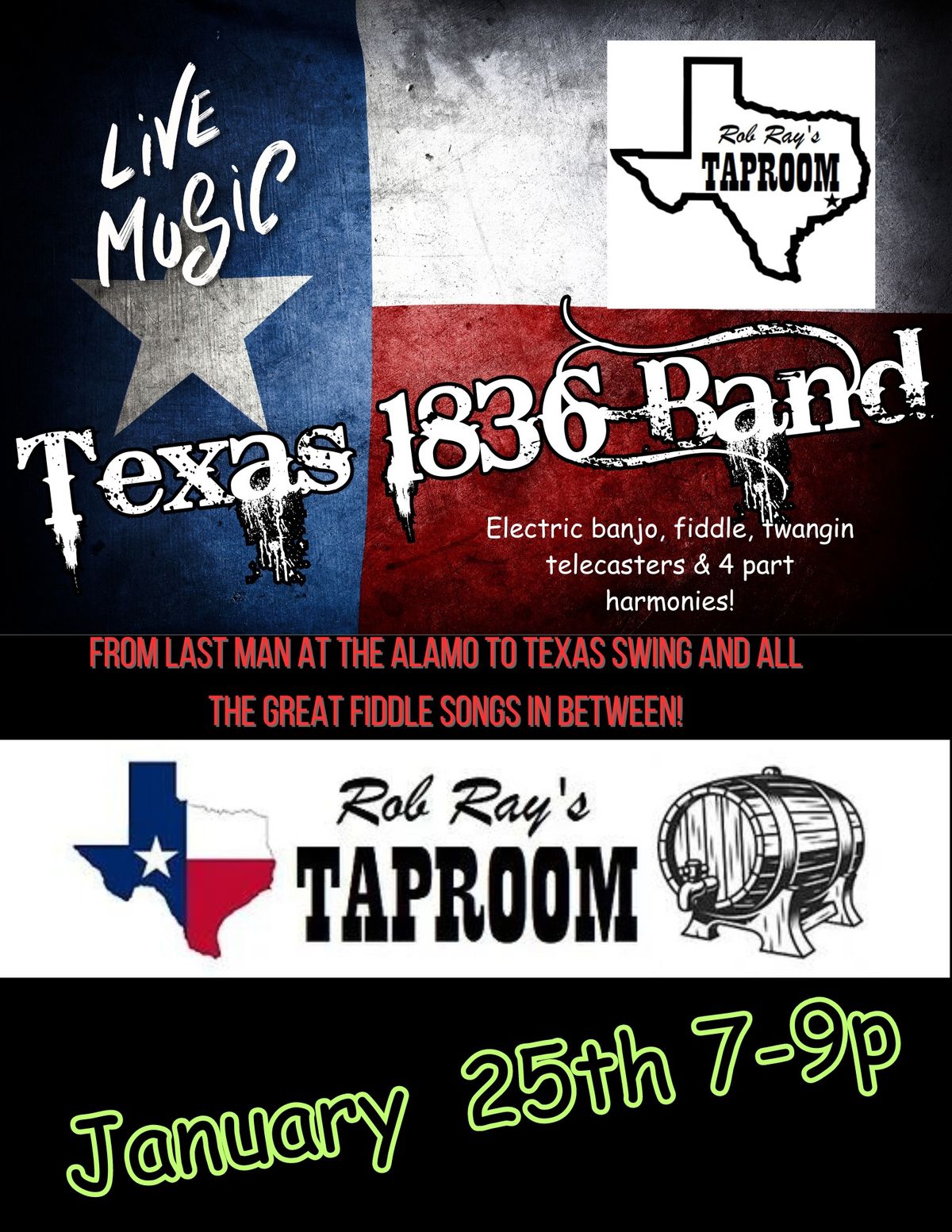 Texas 1836 Band LIVE @ Rob Ray's Taproom