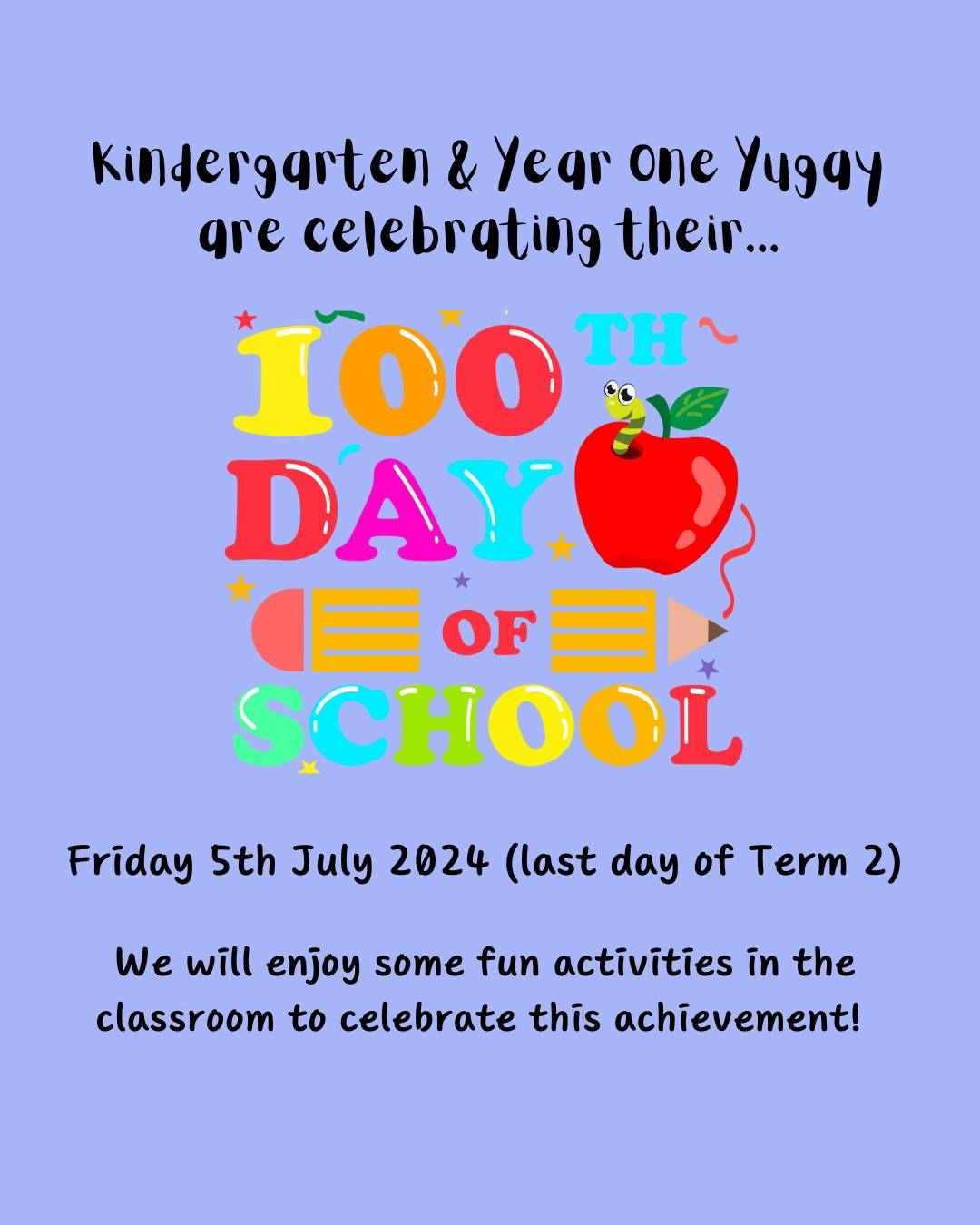 Kinder\/One Yugay celebrating 100 days of school!