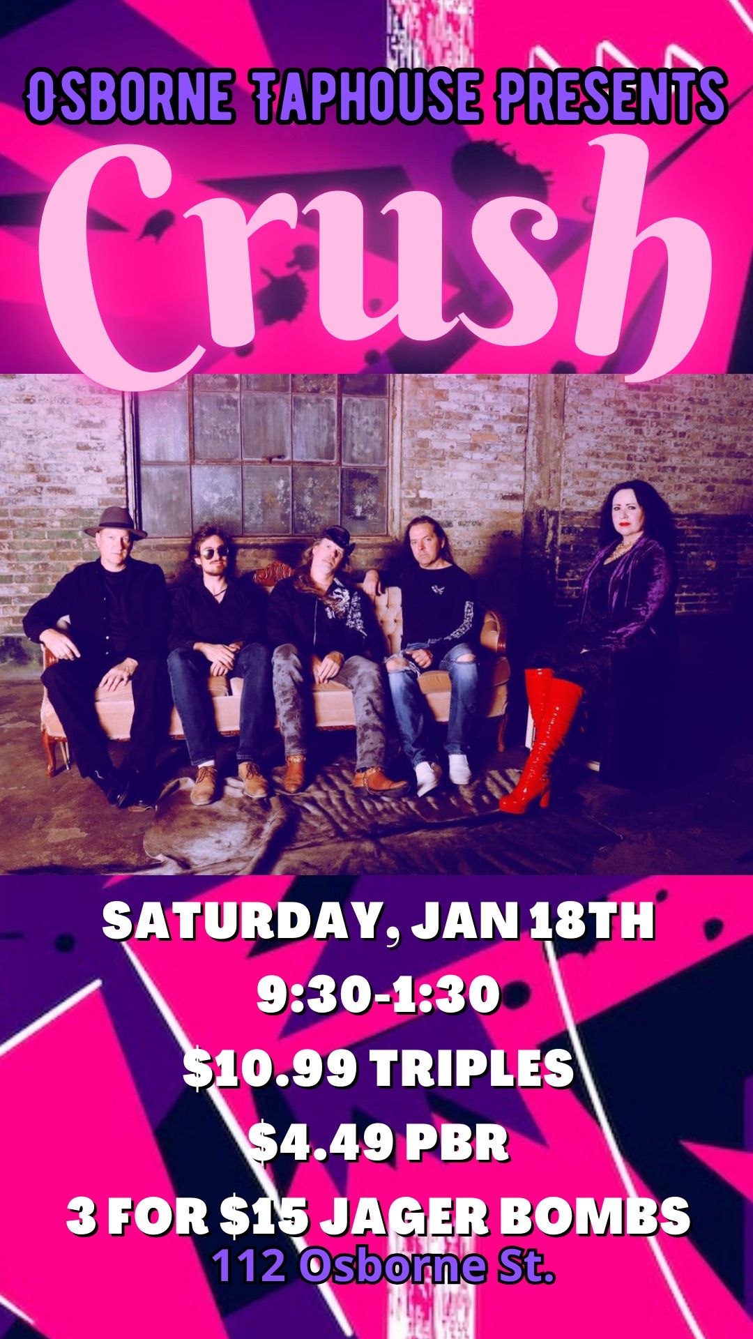 Classic Rock Night with Crush Live at Osborne Taphouse!