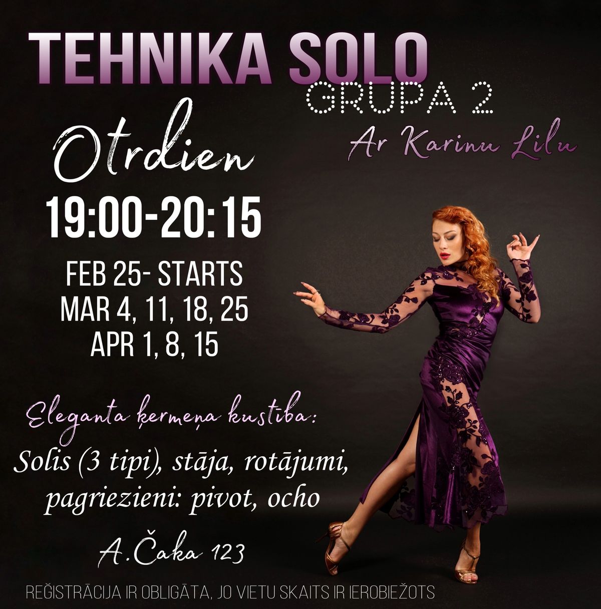 Tango Tehnika SOLO -mini GRUPA 2, \u201cEleganta kust\u012bba\u201d