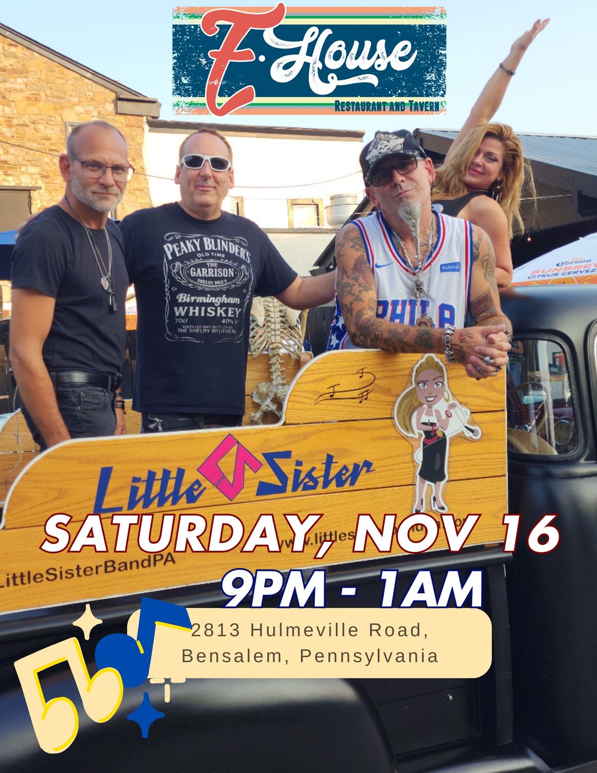 LITTLE SISTER BAND at E-House \u2022 Bensalem \u2022 Sat, Nov 16 \u2022 9PM - 1AM