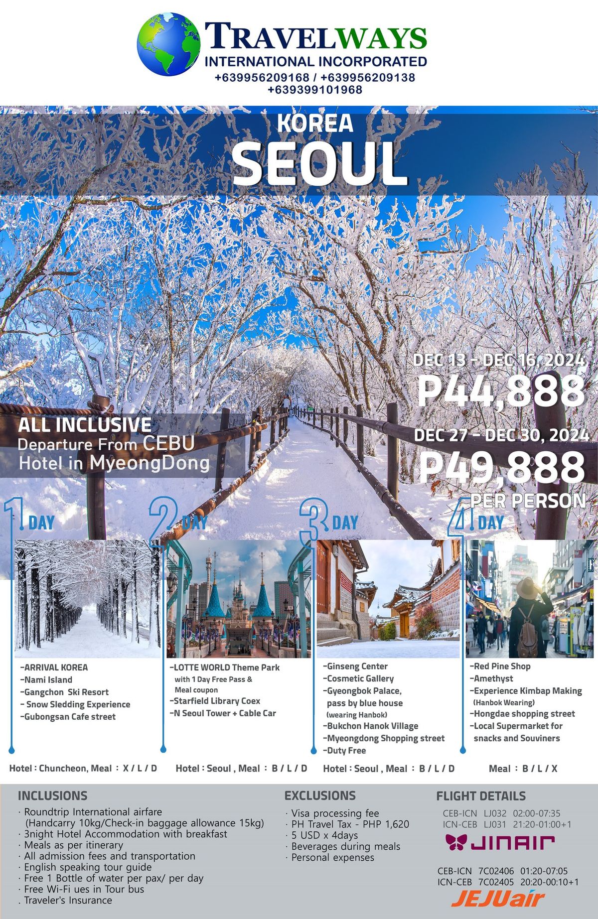 4 Days exciting Winter in Seoul Korea