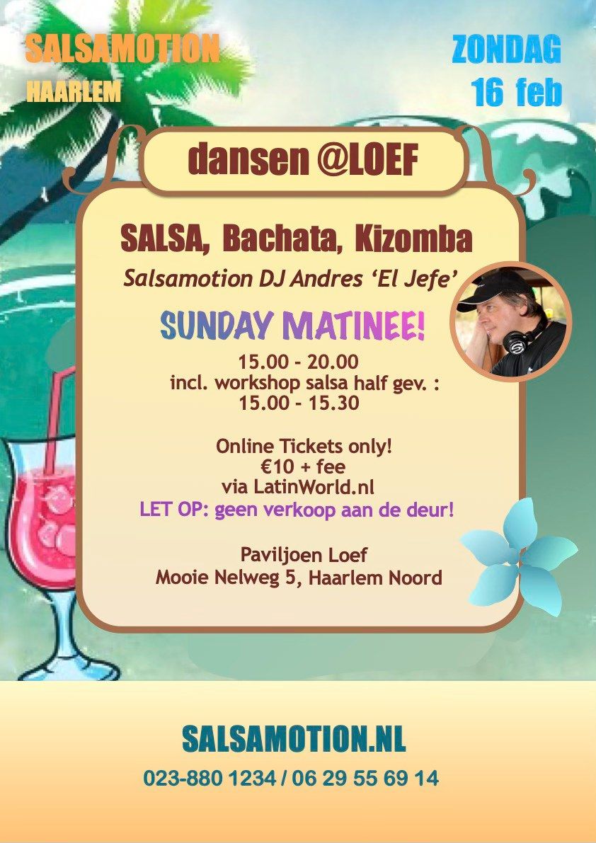 Salsamotion Sunday Matinee bij Paviljoen Loef aan de Mooie Nel in Haarlem