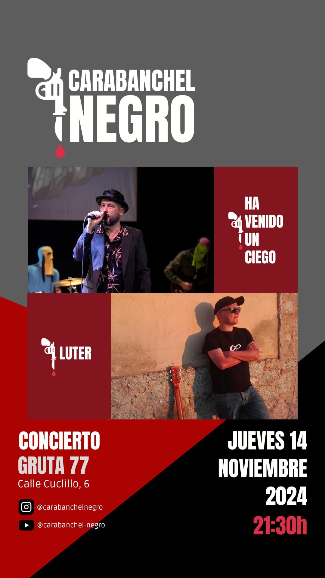 Concierto Carabanchel Negro con Luter y HVUC en Gruta77