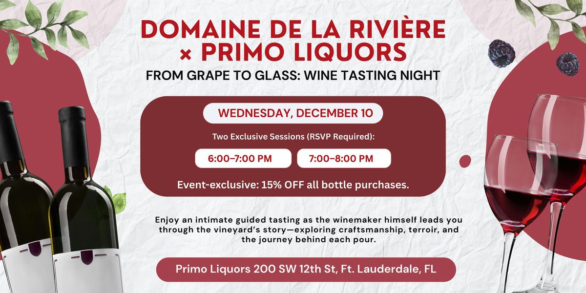 Domaine de la Rivi\u00e8re \u00d7 Primo Liquors