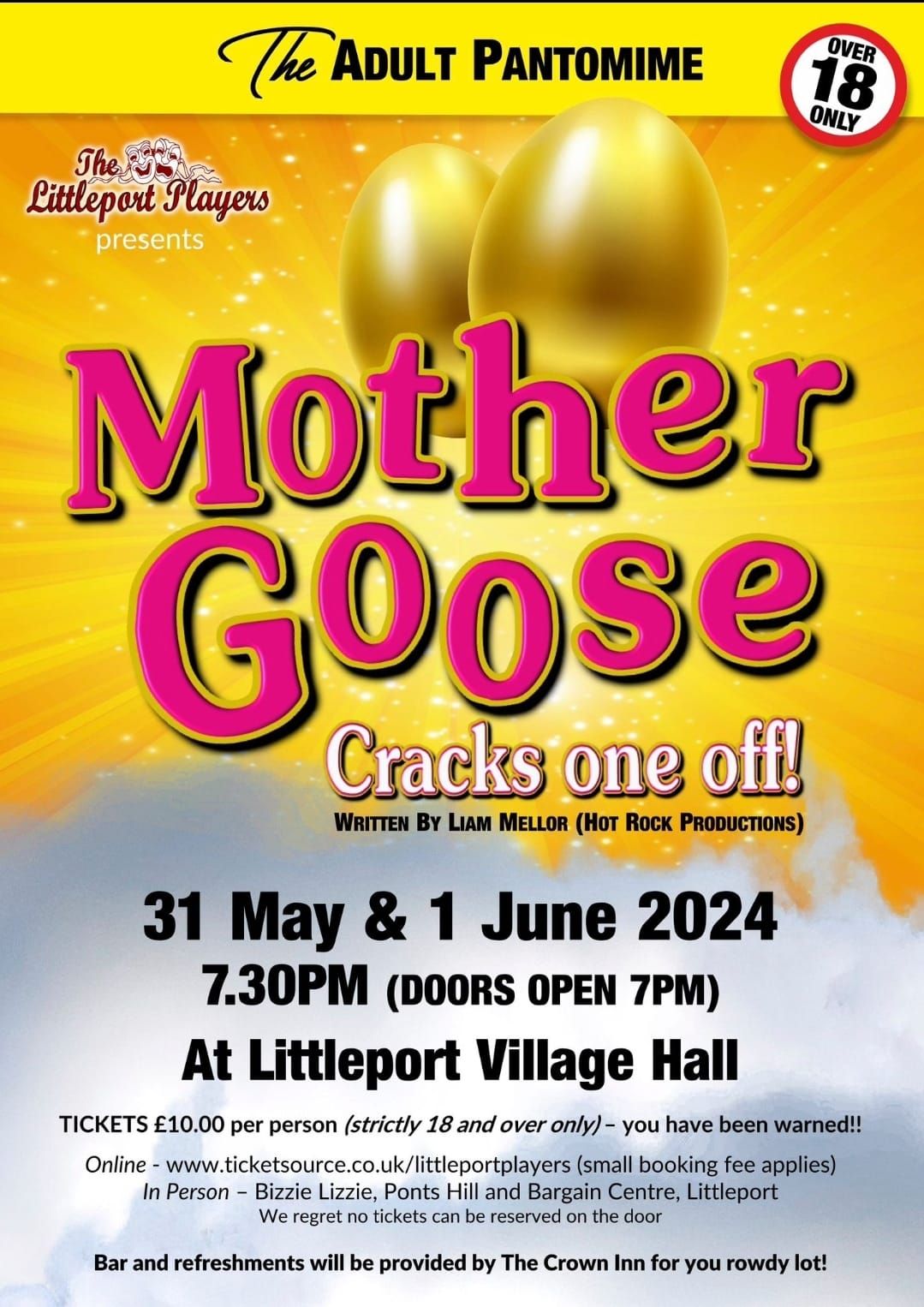 Adult panto Mother goose cracks one off