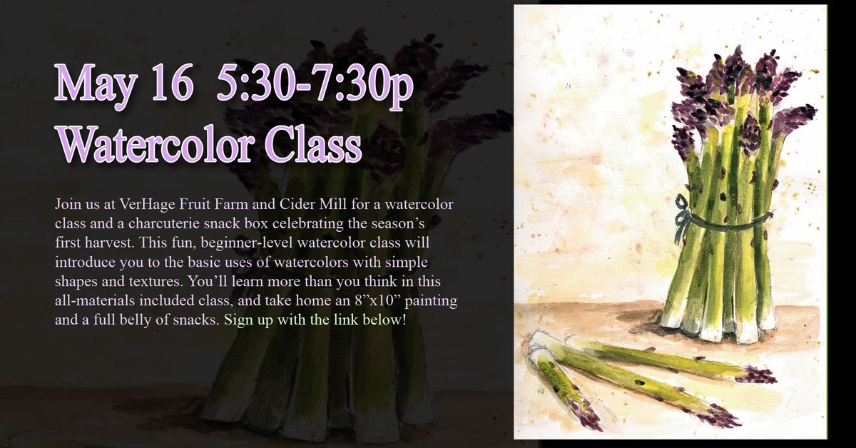 Watercolor Class and Charcuterie Board: Seasonal Asparagus