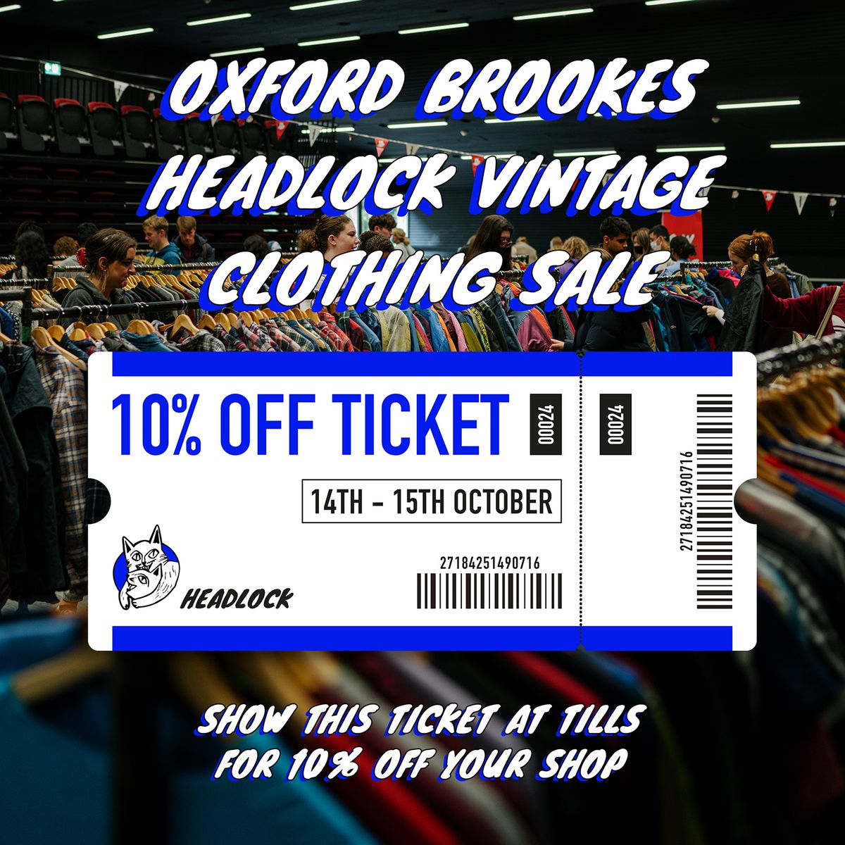 Oxford Brookes Headlock Vintage Clothing Sale