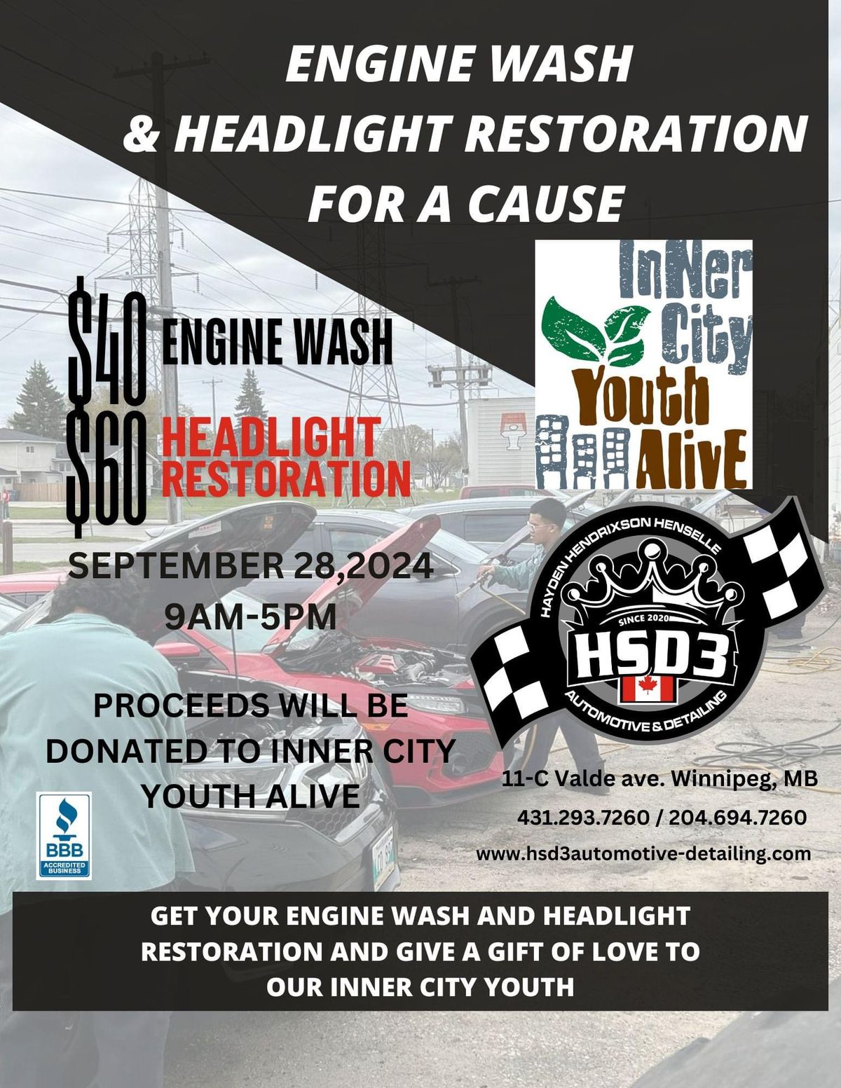 Engine wash for a cause