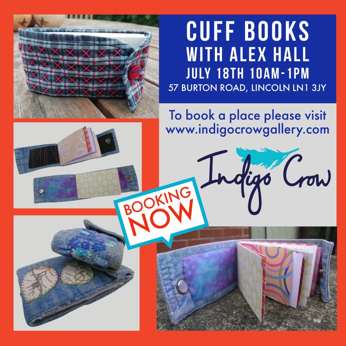 Cuff Books \u2013 make your own unique notebooks from worn out clothing! Half Day Workshop with Alex Hall