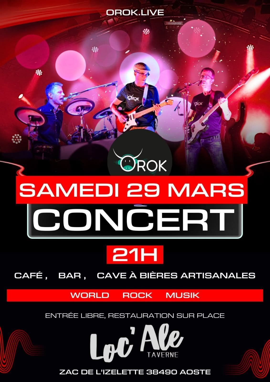 [ CONCERT ] OROK - ROCK ET MUSIQUES DU MONDE | SAMEDI 29\/03 21H