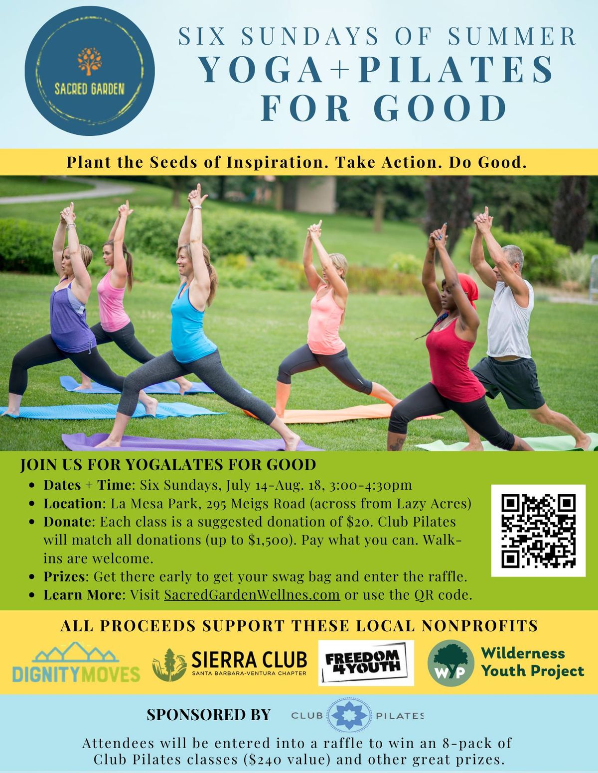 Welcome Six Sundays of Summer:  Yoga + Pilates for Good