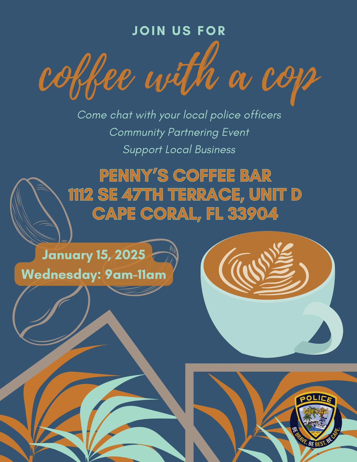 Coffee with a Cop at Penny's Coffee Bar