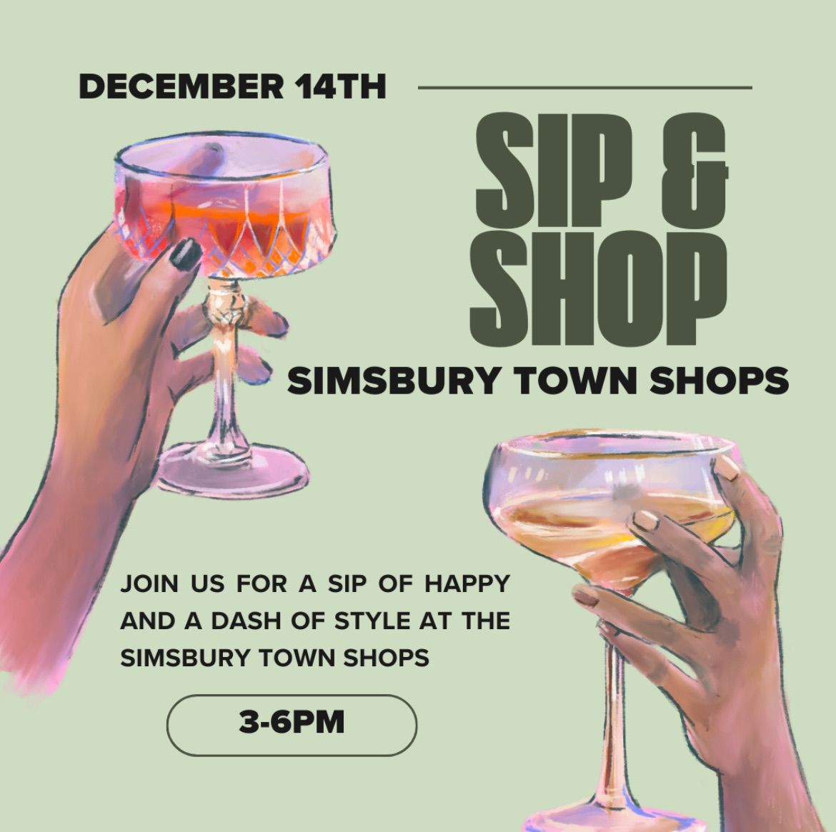 Sip + Shop at the Simsbury Town Shops