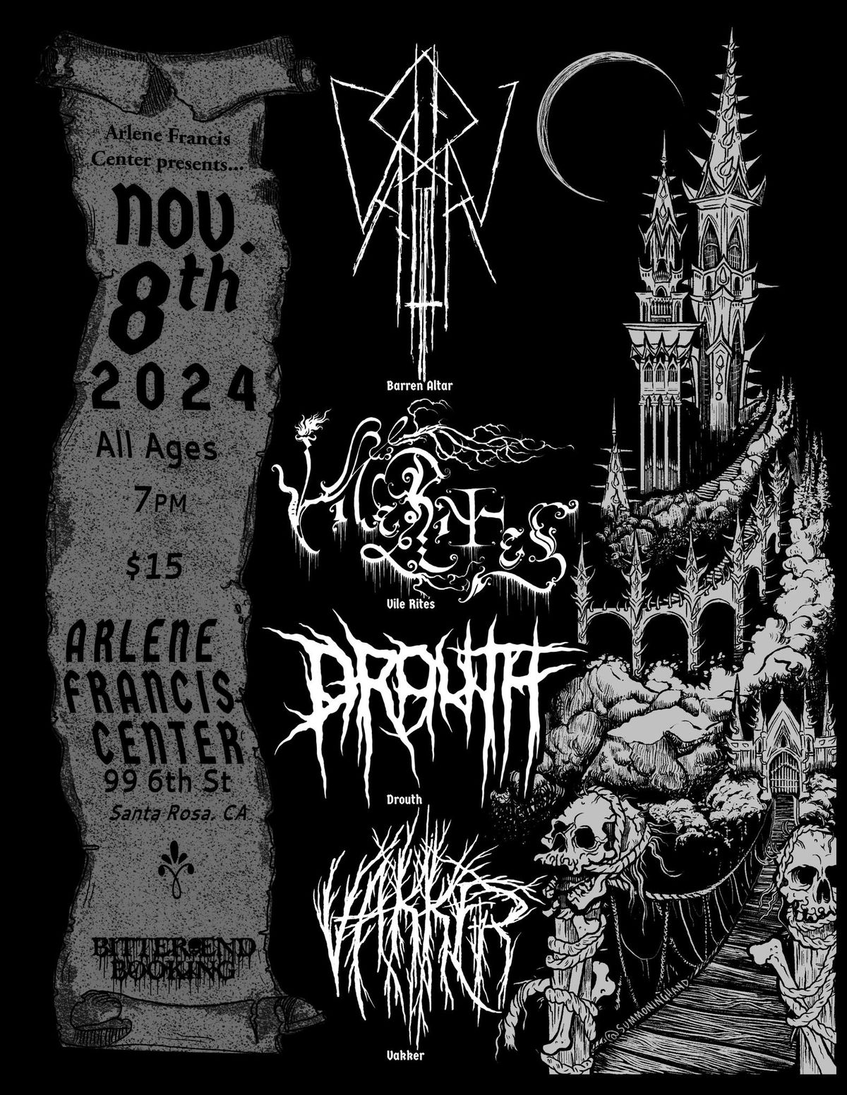 Barren Altar \/ Vile Rites \/ Drouth \/ Vakker at Arlene Francis Center