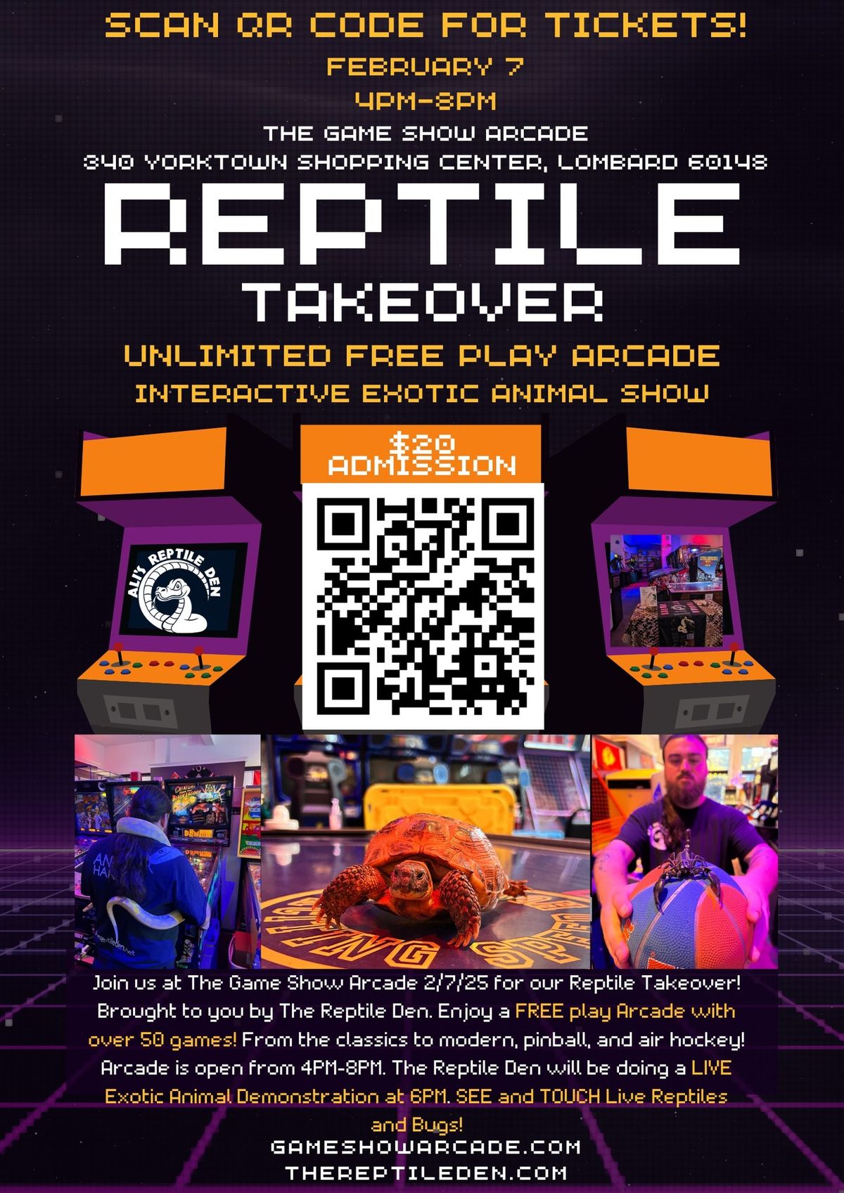 Reptile Takeover! The Game Show Arcade Lombard