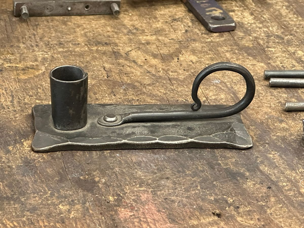 Blacksmith a Candleholder with Ms. Caitlin's School of Blacksmithing. Dec 4th, 5th or 6th!