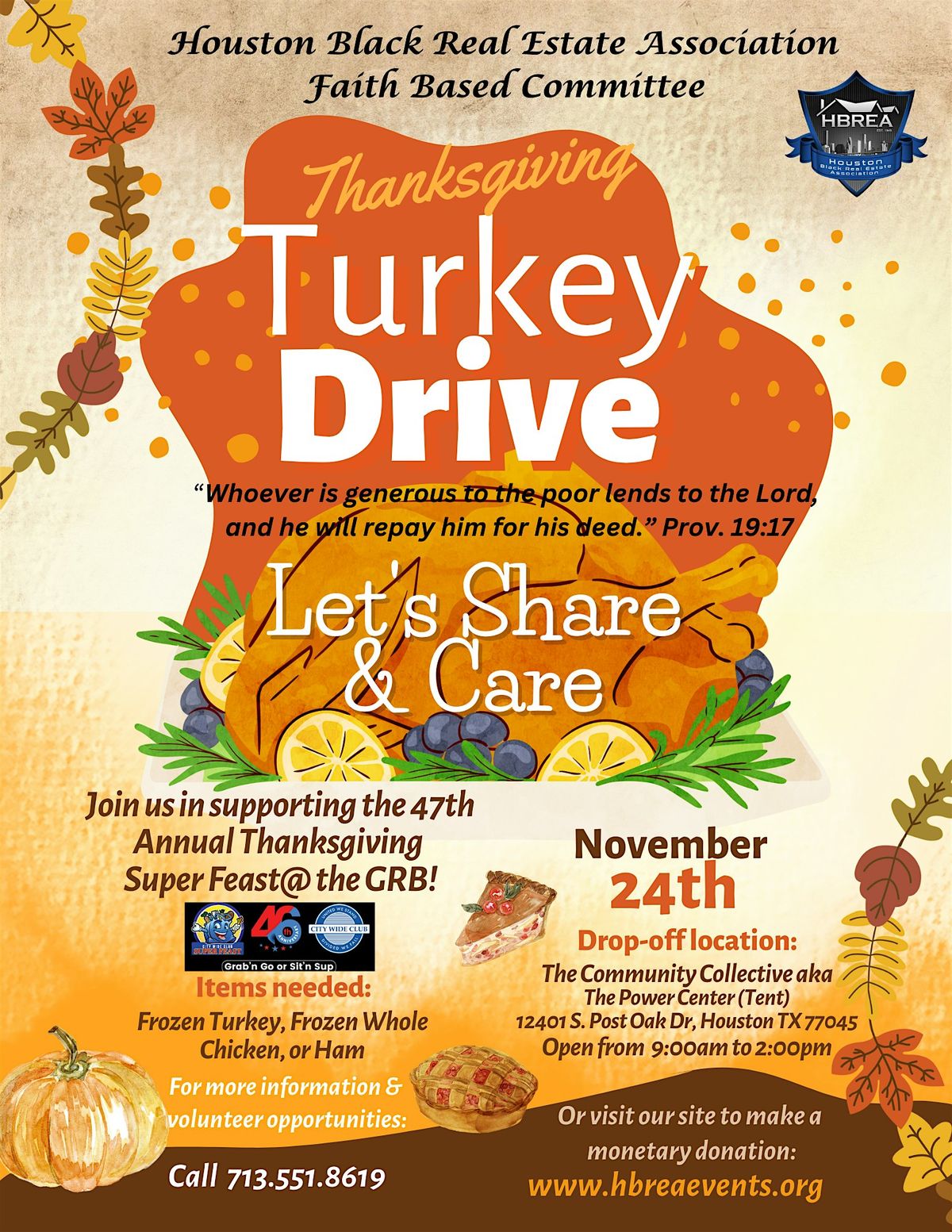 HBREA Faith Based Committe Turkey Drive