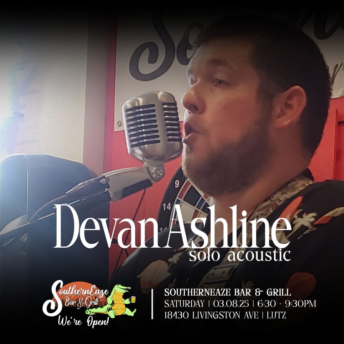 Devan Ashine at SouthernEaze Bar & Grill - Solo Acoustic