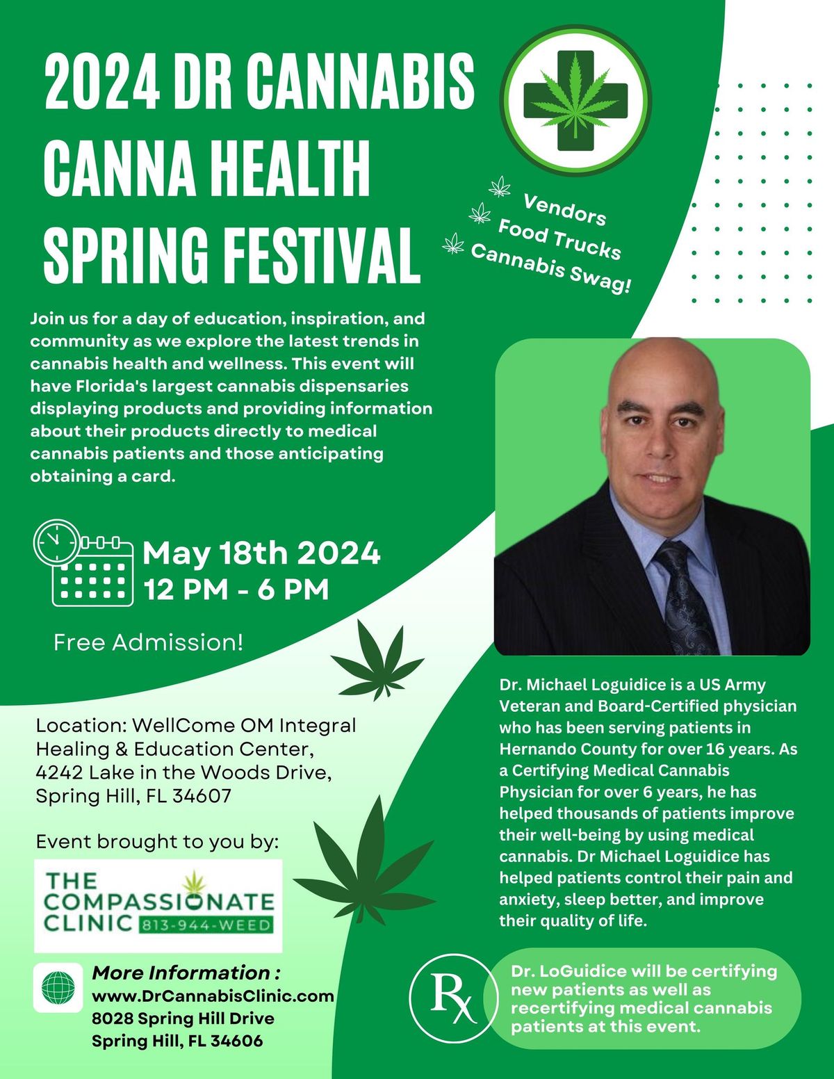 2024 Dr. Cannabis Spring Canna Health Festival Lecture Schedule