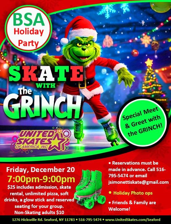 BSA Glow in the Dark Holiday Party with the Grinch