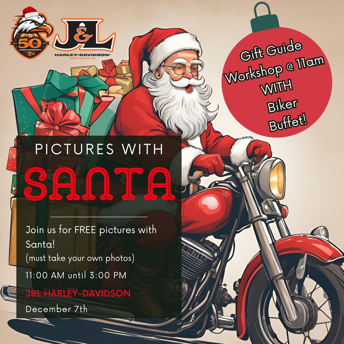 Pictures with Santa and Biker Buffet