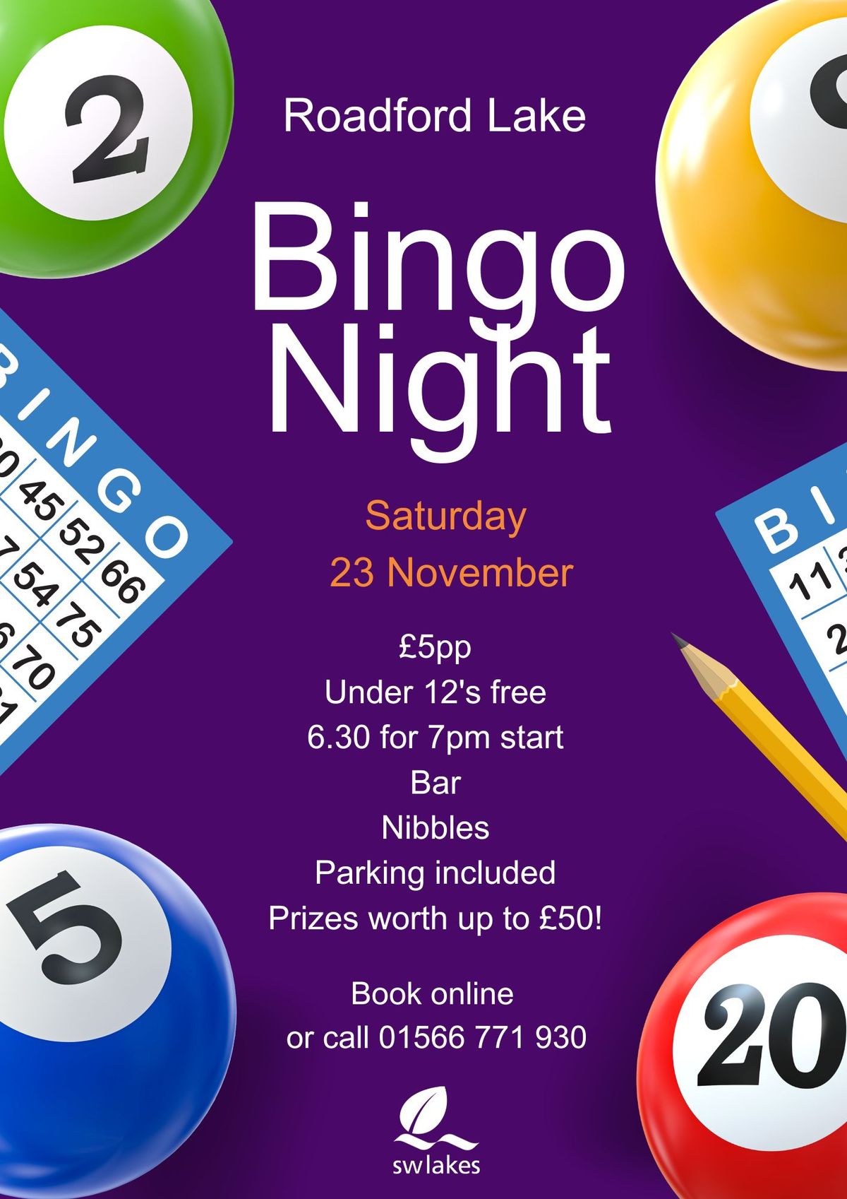 Bingo Night at Roadford Lake