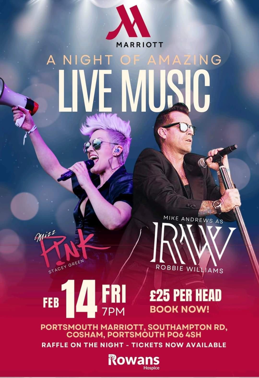 Charity Tribute Night \u2013 P!nk and Robbie Williams Tributes