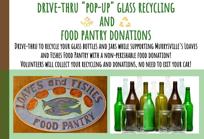 Drive Thru "Pop-Up" Glass Recycling and Food Pantry Donations