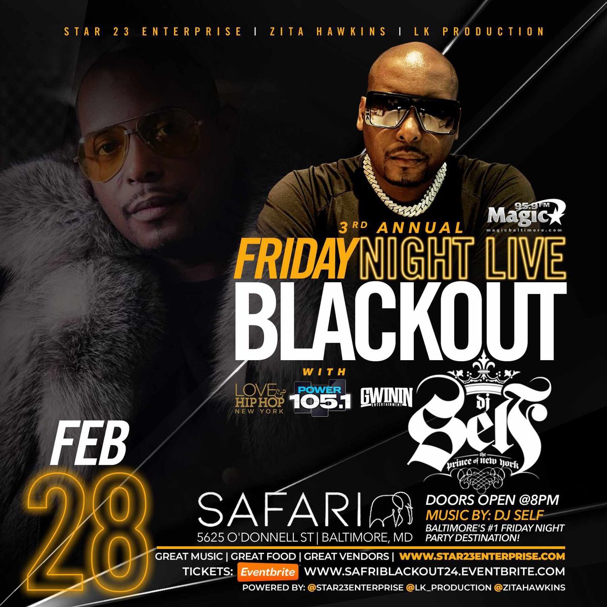 3rd Annual Friday Night Live: BLACKOUT with DJ Self 