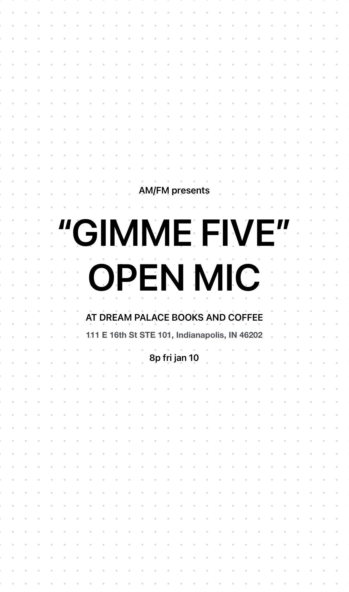 Gimme Five Open Mic