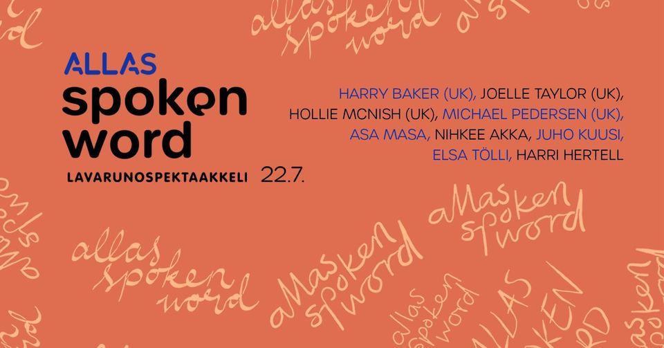 Allas Spoken Word 22.7. - Helsinki