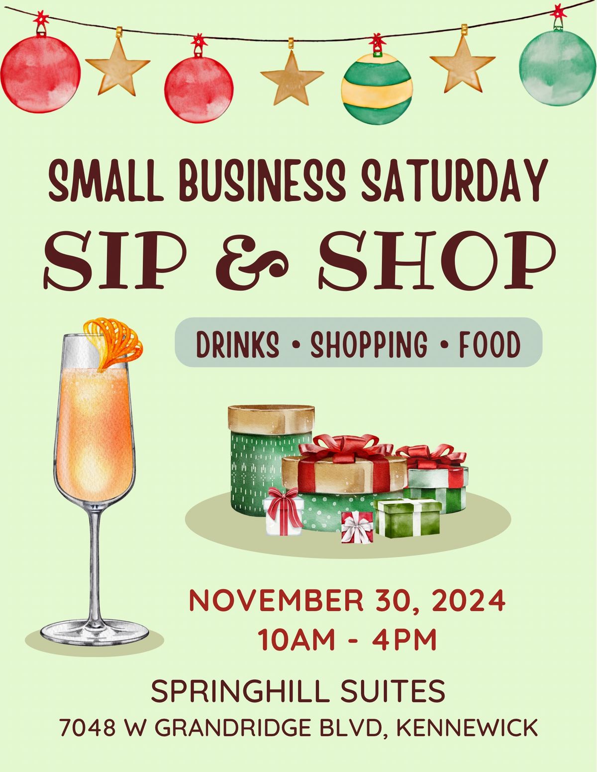 Small Business Saturday Sip & Shop Market