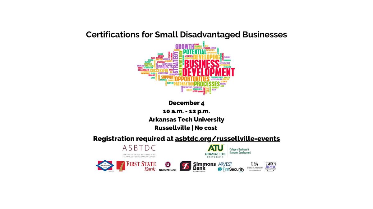 Certifications for Small Disadvantaged Businesses