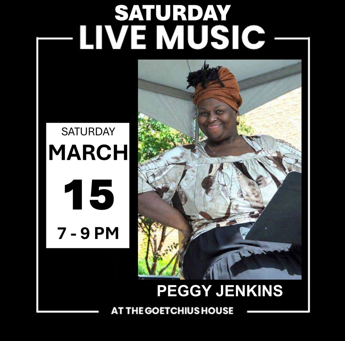 LIVE MUSIC:  Peggy Jenkins