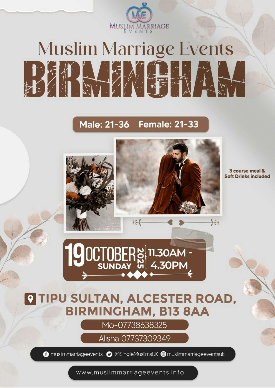 Muslim Marriage Events Birmingham - Males 21-36 & Females 21-33