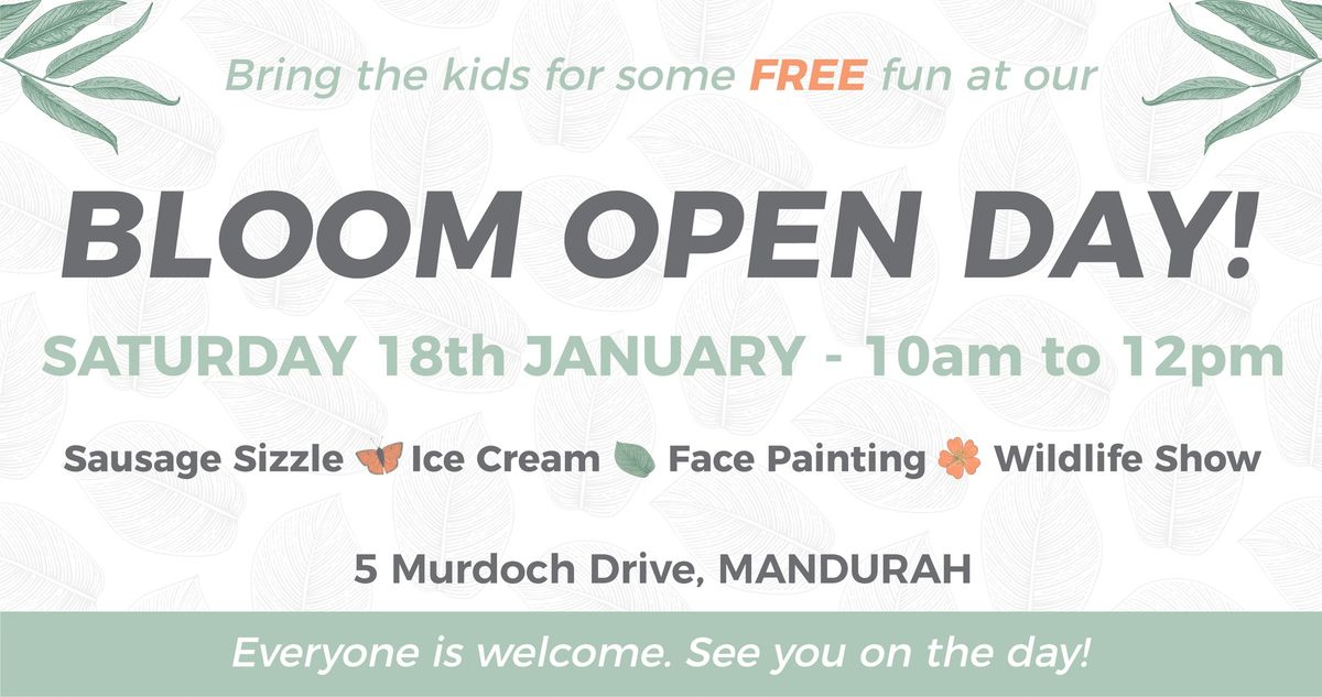 Bloom Mandurah Open Day! Bring the kids for some FREE fun!