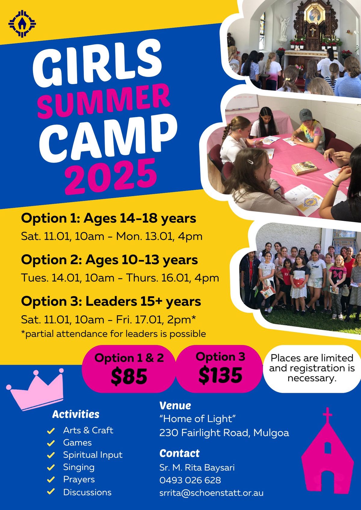 Girls Summer Camp 2025 (ages 14-18 years)