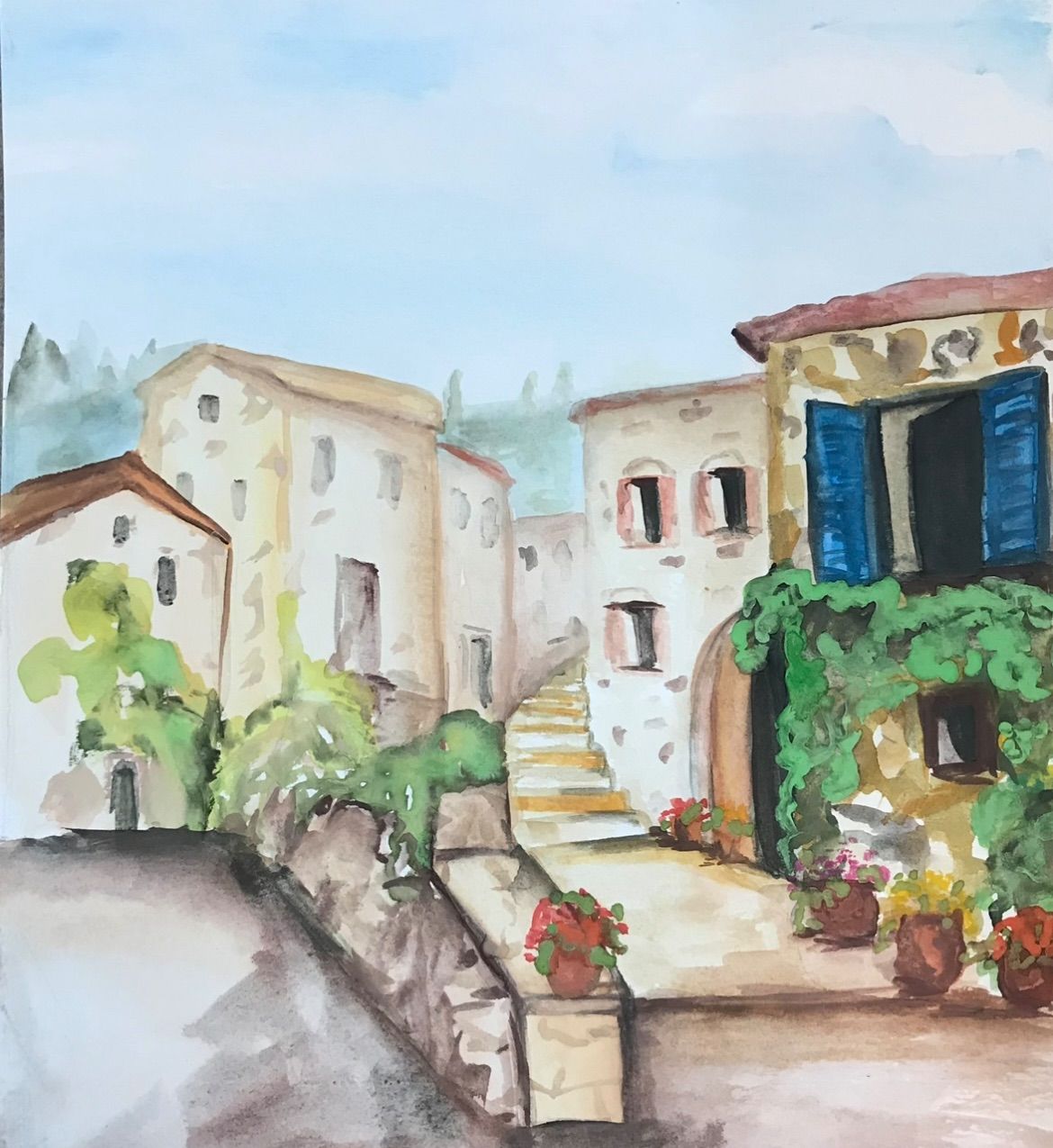 Beginning Watercolor Painting - The Italian Village