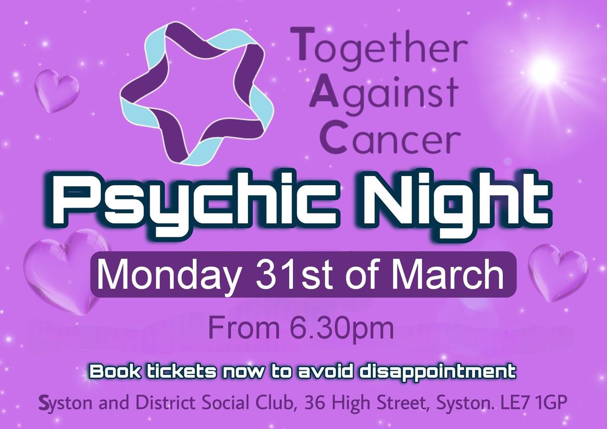 Psychic Night Fundraiser in aid of Together against Cancer