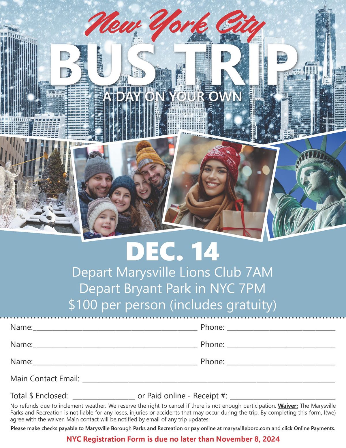 **SOLD OUT**New York City Bus Trip