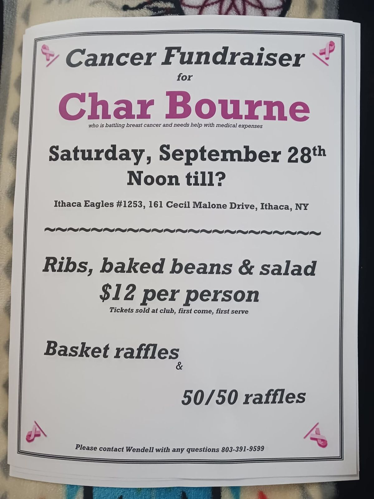 benefit for Charlene bourne  breast cancer