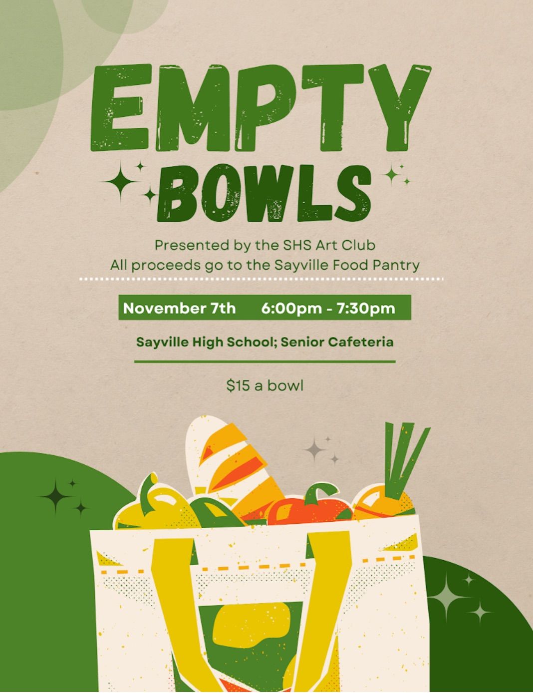 Empty Bowls-Presented by Sayville High School Art Club