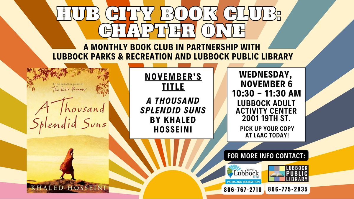 Hub City Book Club: Chapter One at Lubbock Adult Activity Center