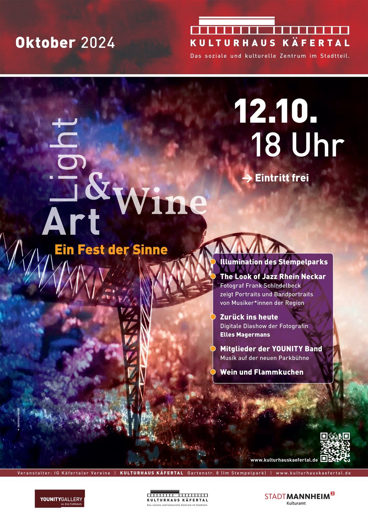 Art, Light & Wine - Neu in Mannheim!  Im Stempelpark und Kulturhaus